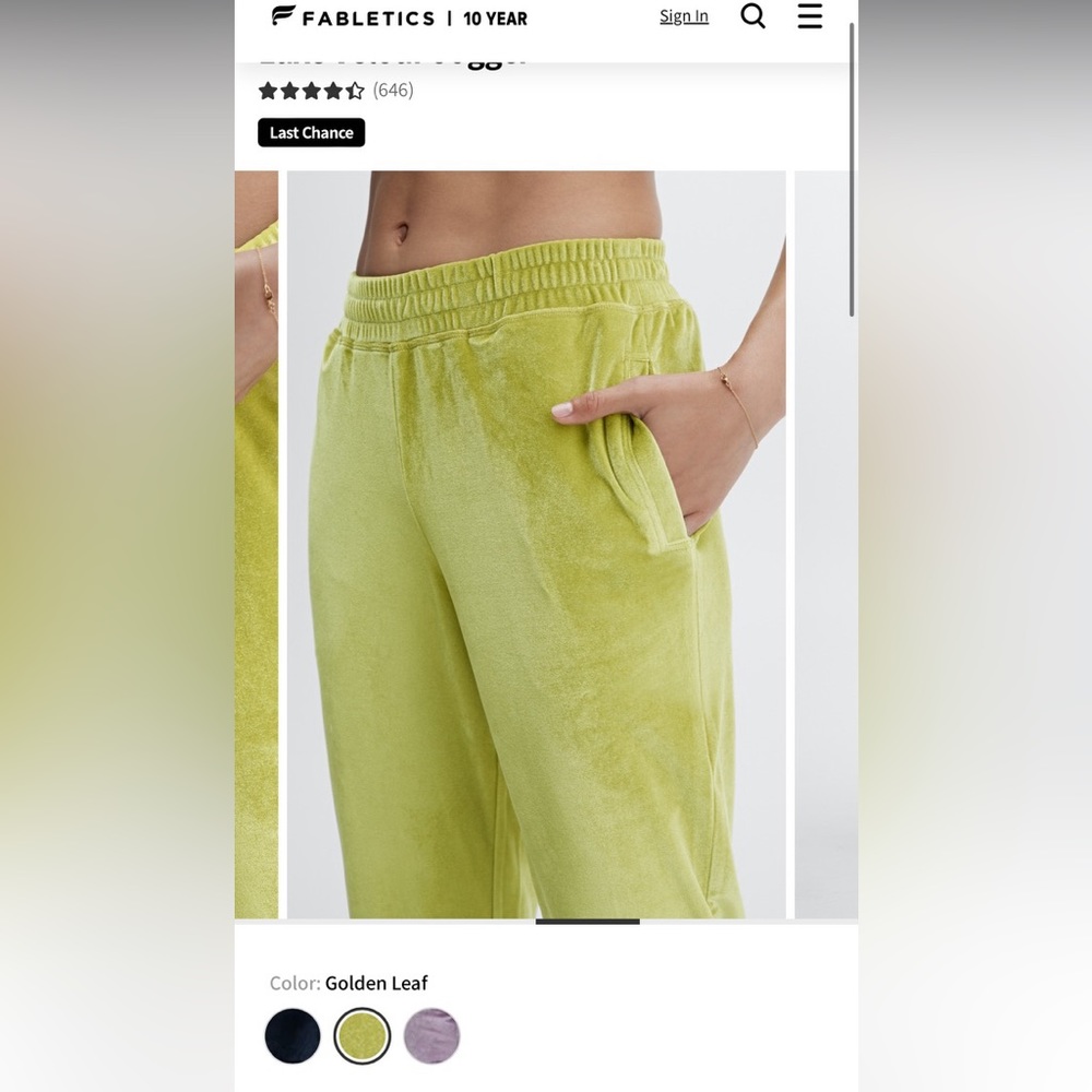 Fabletics 2X Velvet Jogger 💚 - Picture 4 of 8
